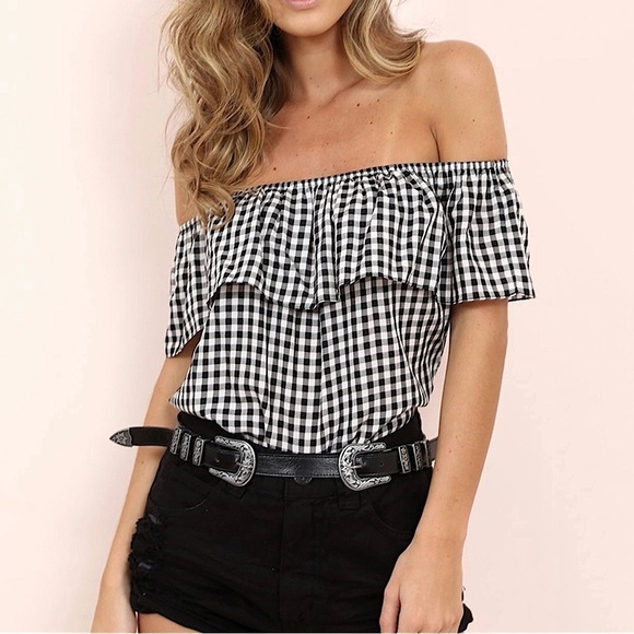 Sanctuary Misha Ruffle Gingham Top - Picture 1 of 9